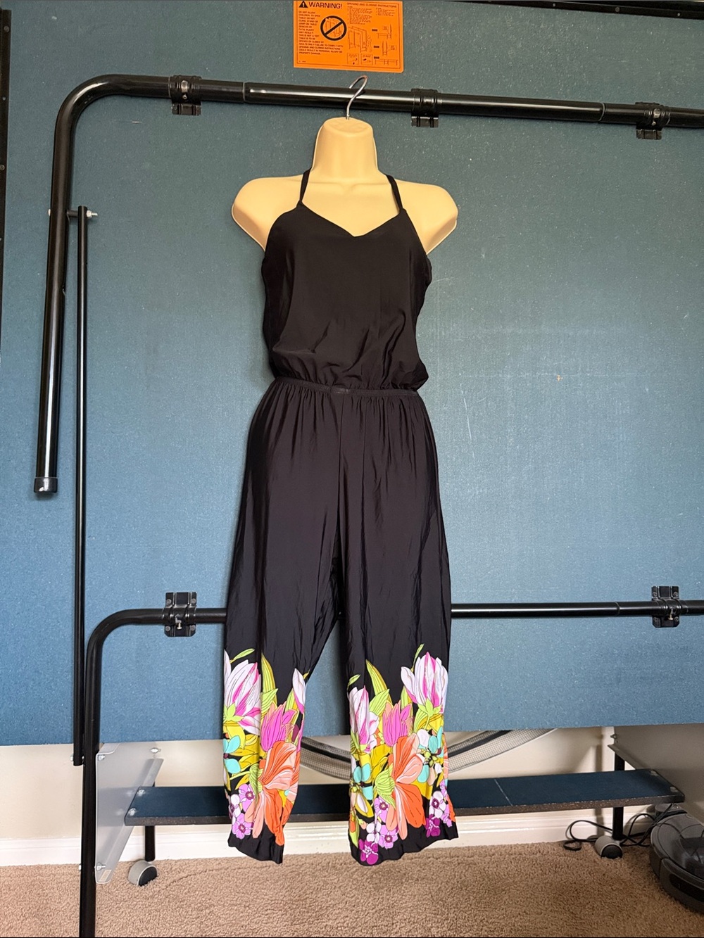 Trina Turk Women's T-Back Bouquet Floral Wide-Leg Jumpsuit. Sz Small